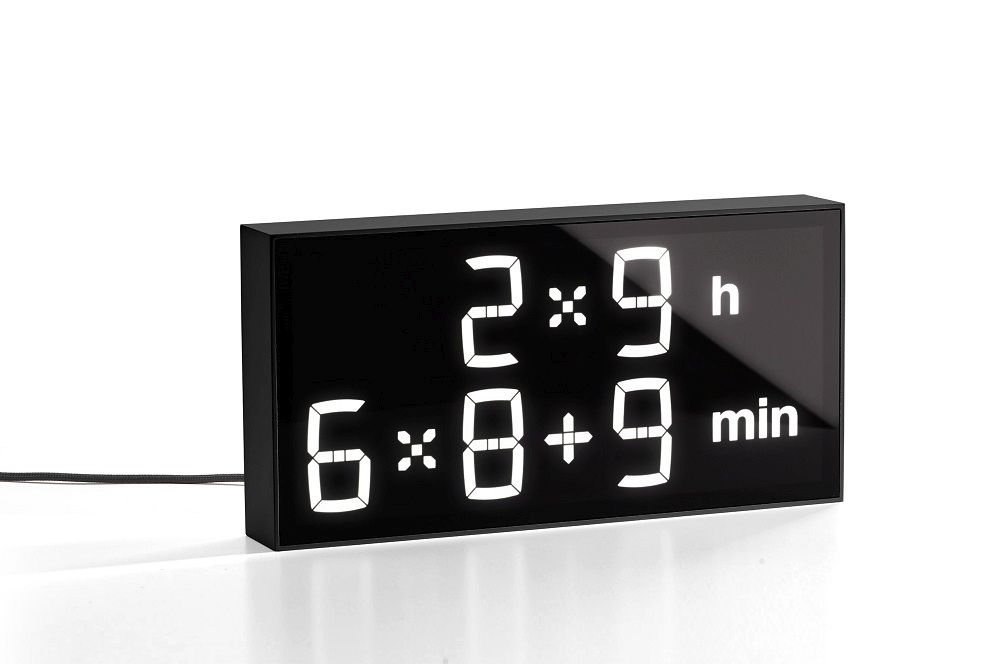 Digital clock LED Table clock Albert Clock Black Black lacquered